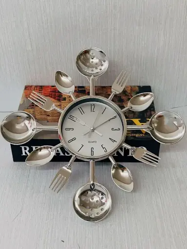 Reloj de pared de cocina Plateado